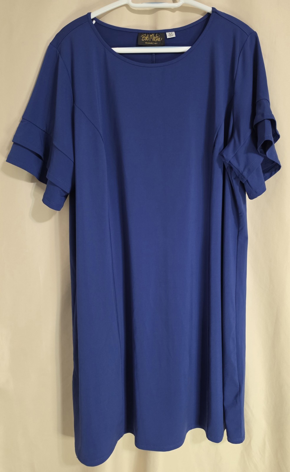Women’s Ruffle Sleeve Dress In Blue By Bob Mackey Size XLP