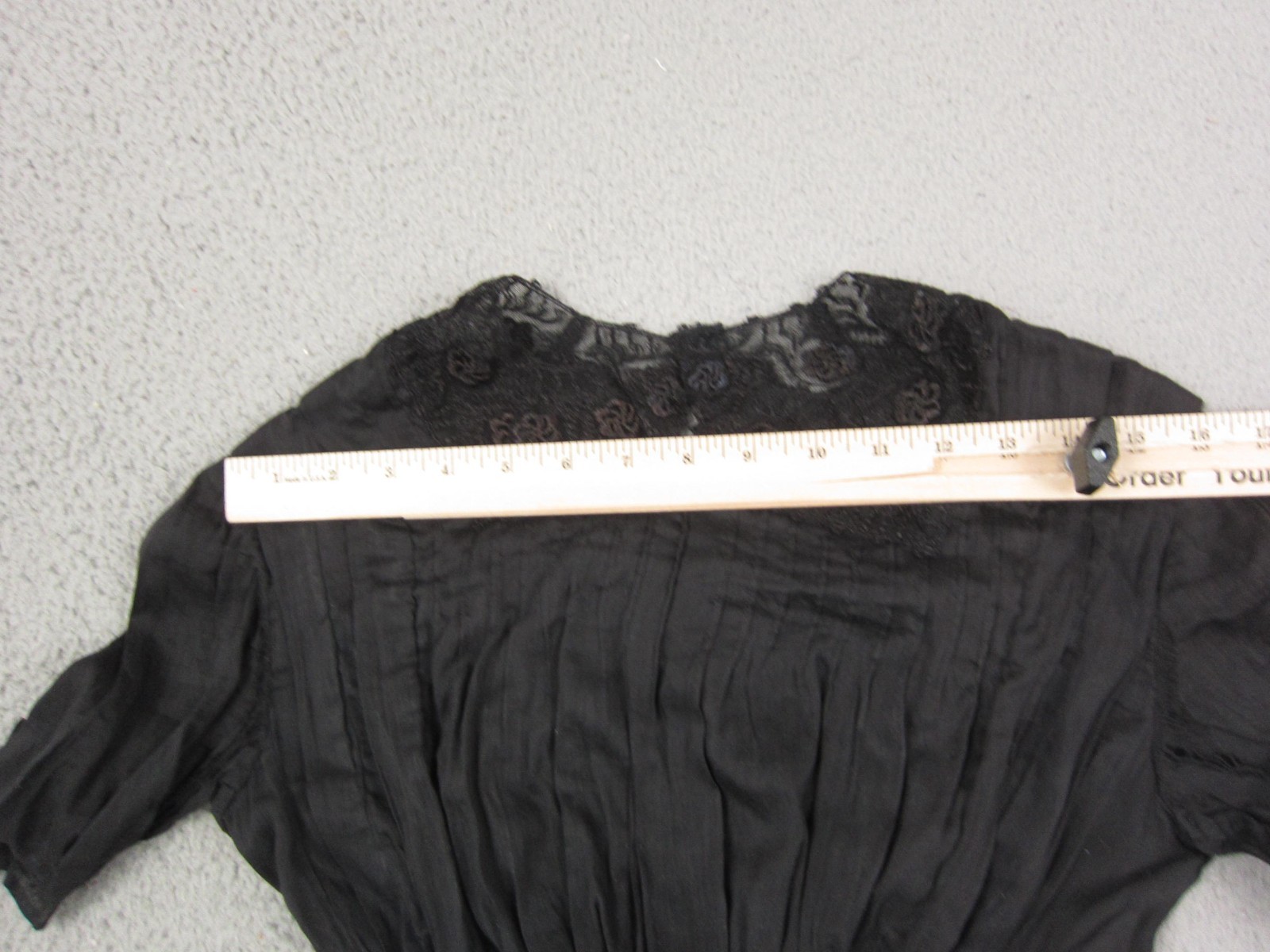 True Vintage Voil Dress Womens Extra Small XS Black Gown Lace Midi 1900s