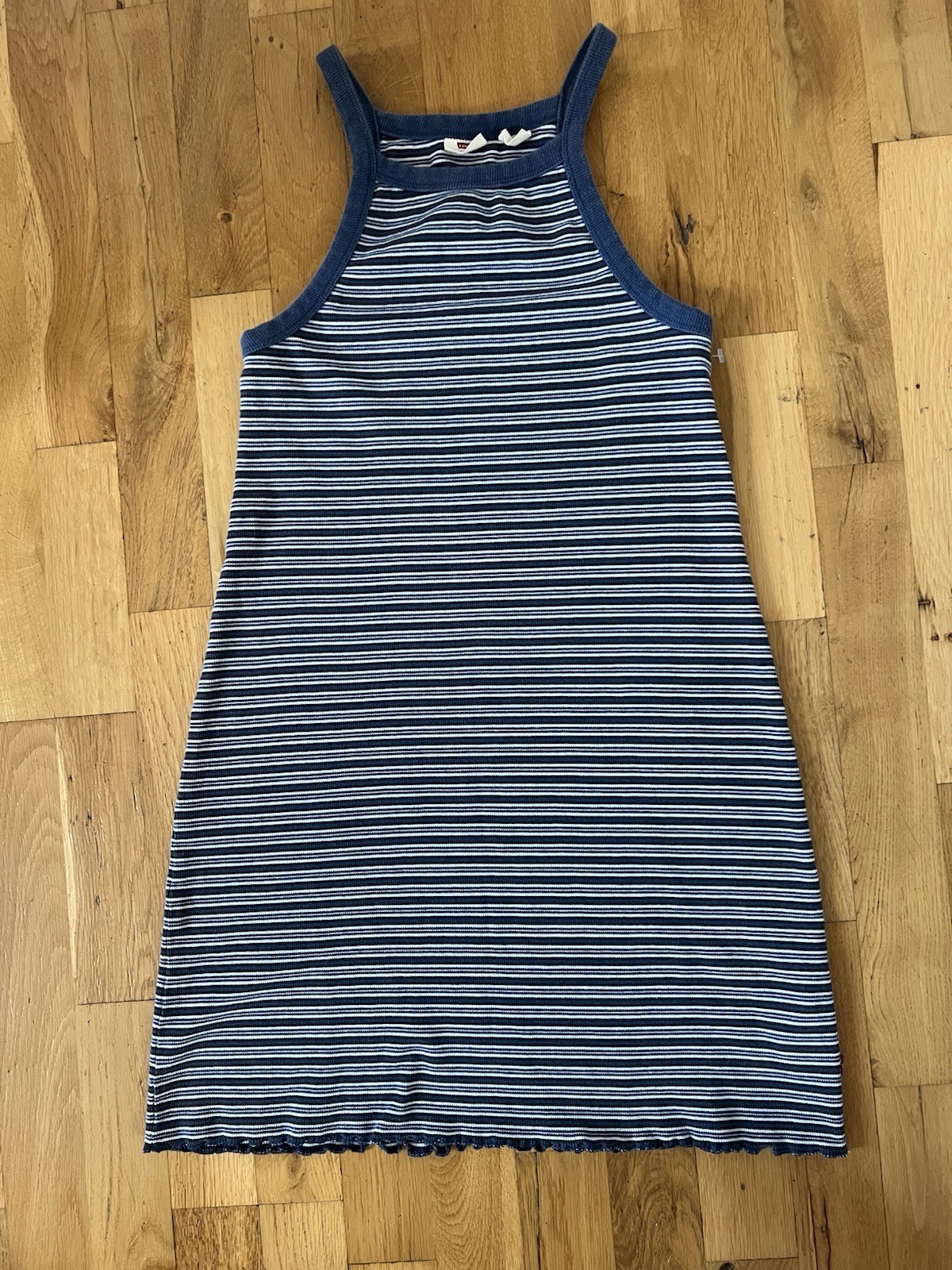 Levi’s DEVON TANK DRESS Blue/White Striped Knit Dress Sleeveless S