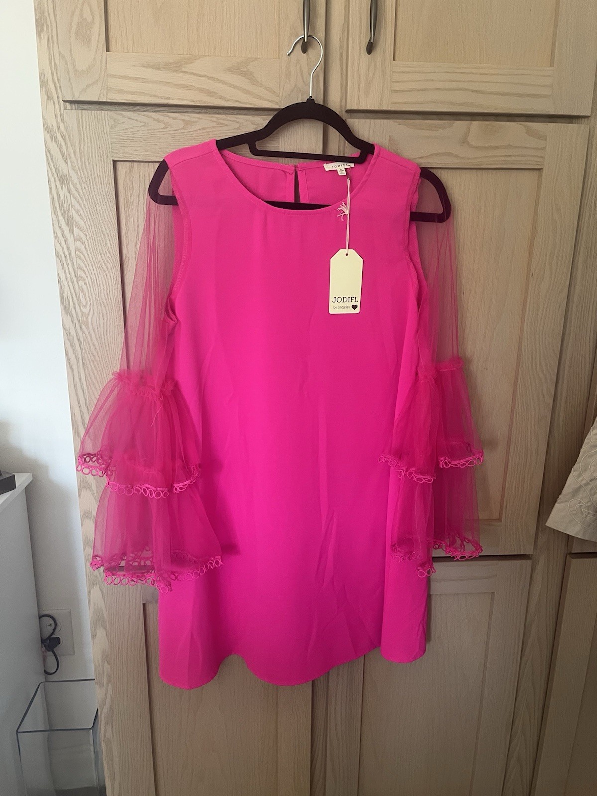 Jodifl Los Angeles Pink Polyester Nylon Dress NWT Size S