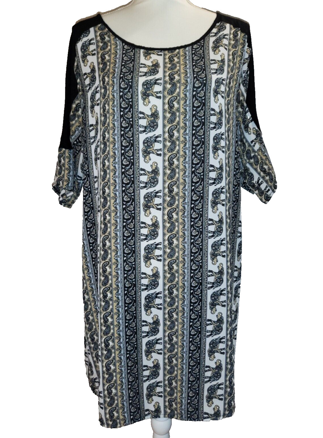 Love Crazy Womens Size XL Shearling Knee Length Dress, Graphic Print Stripes