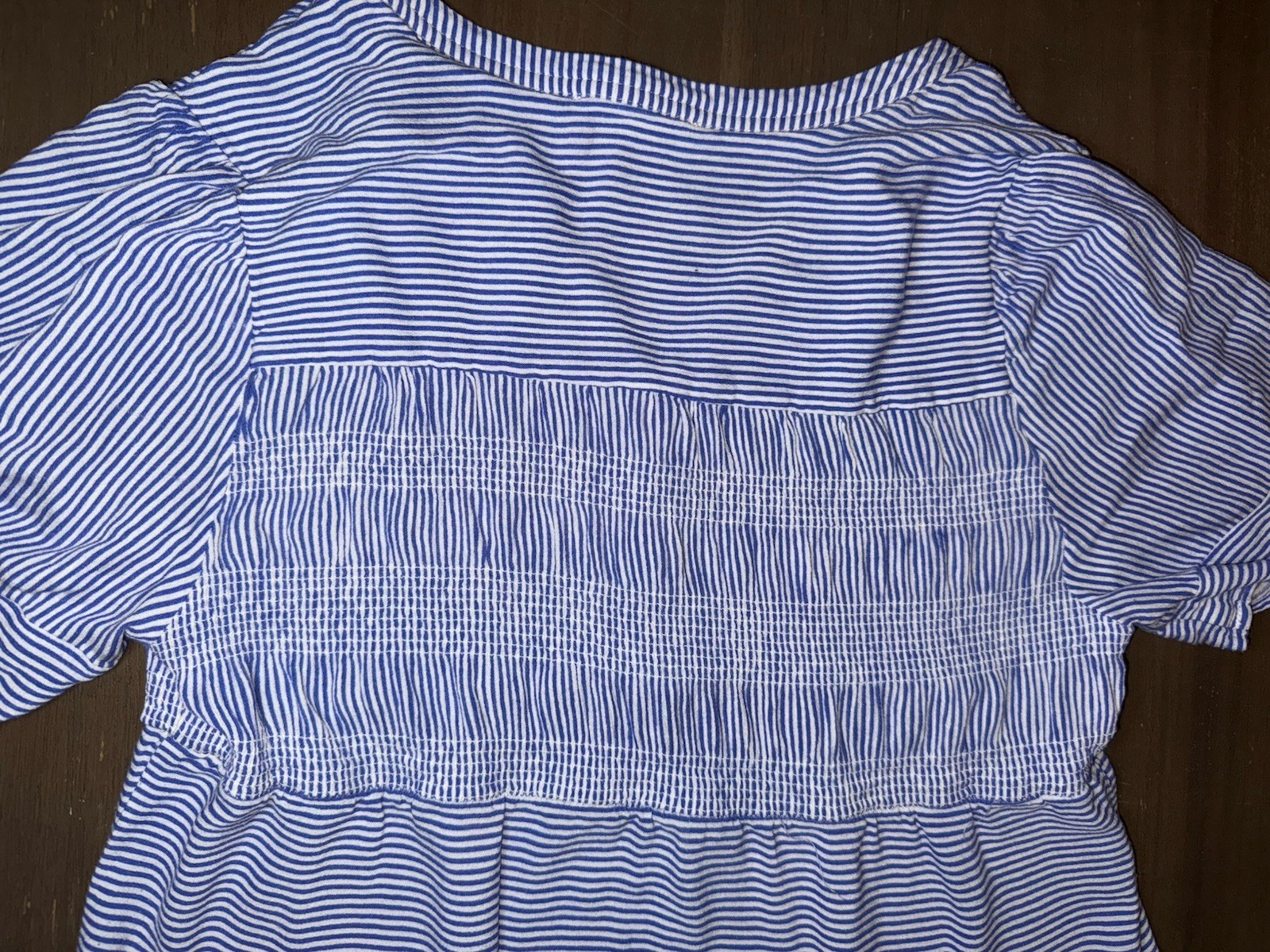 Cactus + Pearl Blue White Striped Tiered Midi Dress Women’s L (see Description)