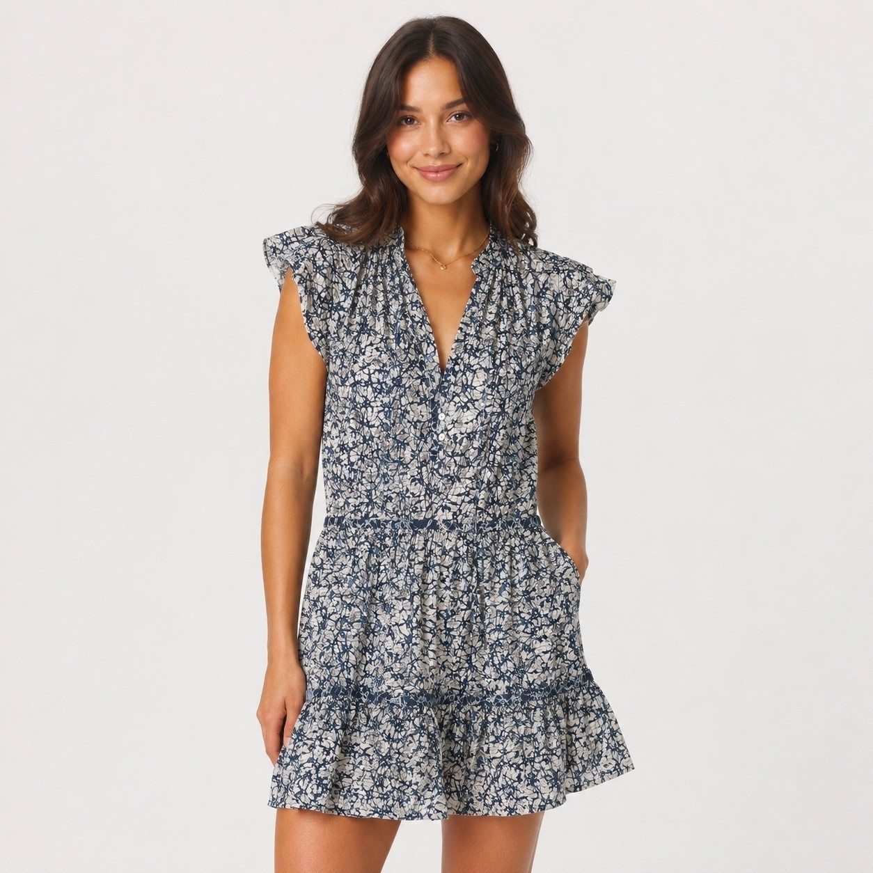 Veronica Beard Tiered Ruffled Dress Cap Sleeve Flowy Swingy Romantic Summer