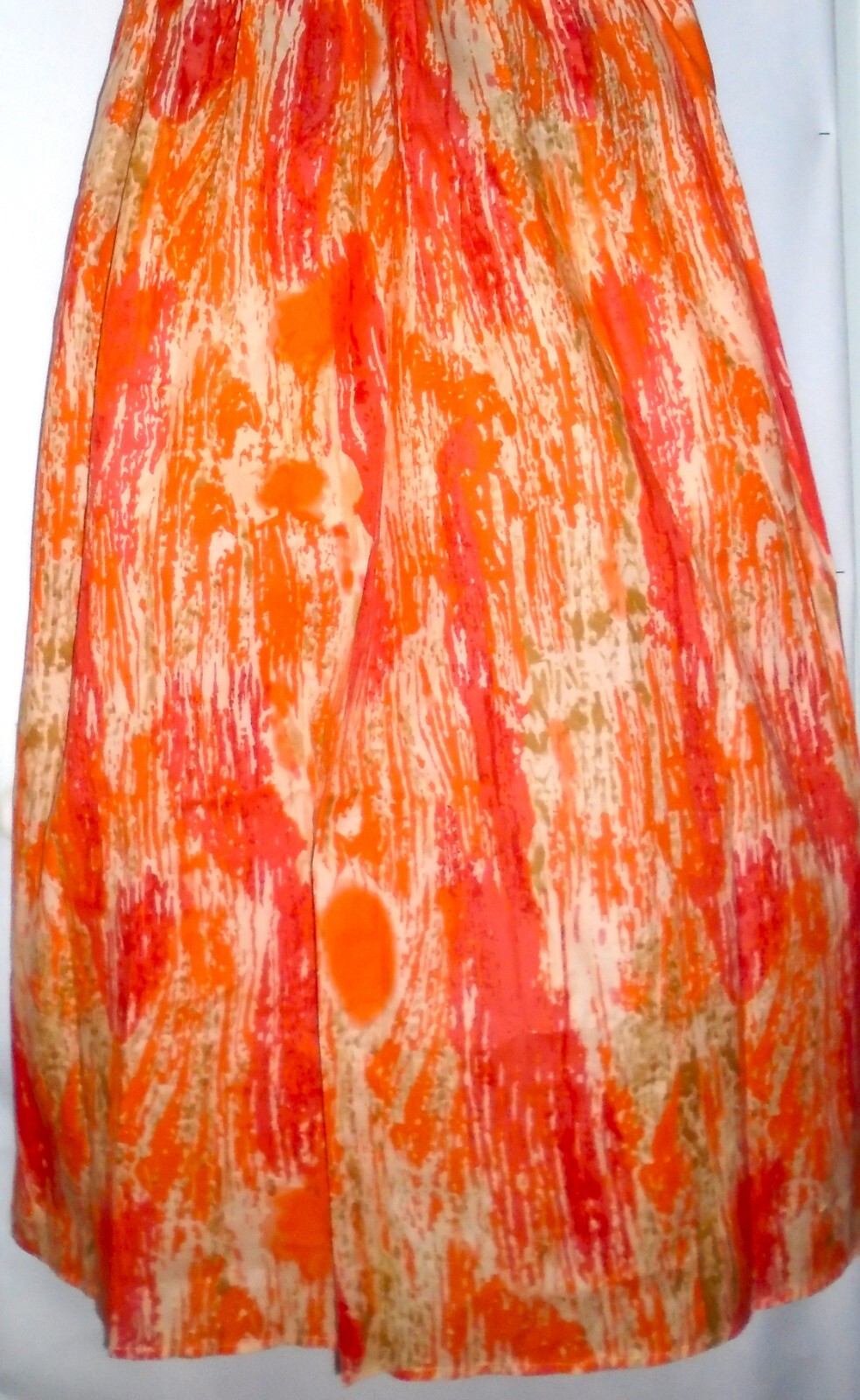 Advance Sundress Mumu Sleeveless V Neck Tie Dye Free Size Fits 1X 2X Red Orange