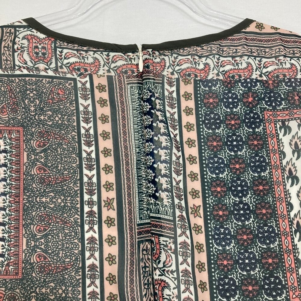 Junarose size 14 Multicolor Patchwork Boho Print Maxi Dress Feminine Vacation