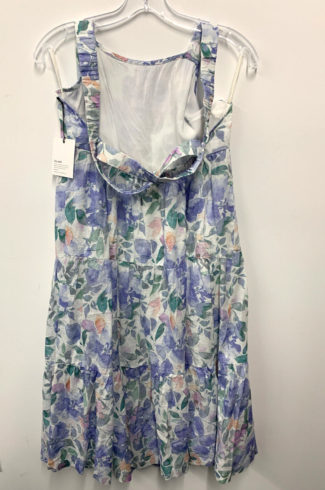BELLA DAHL Scrunch Strap Tiered Midi, Peri Jardin, Size M $238