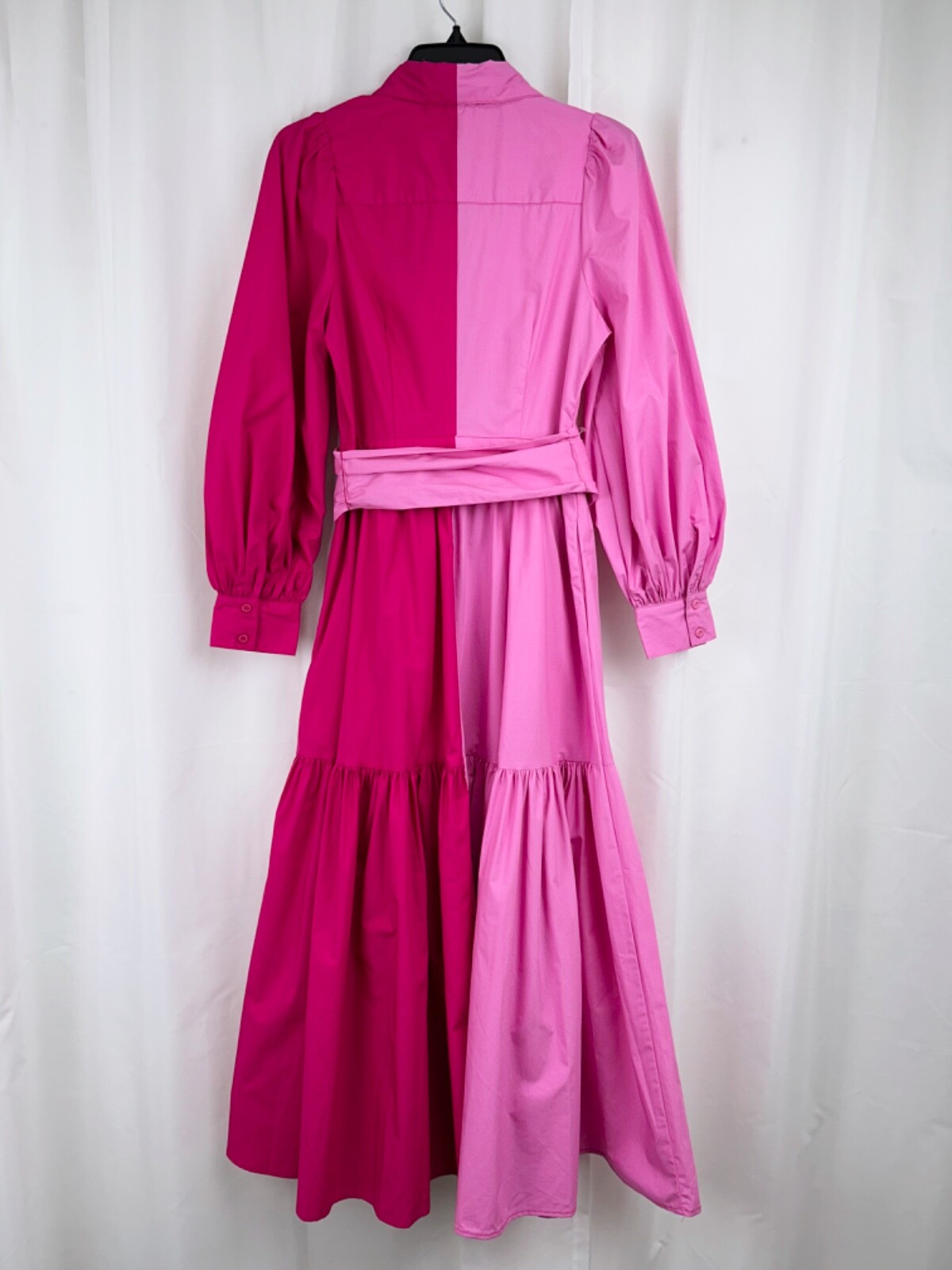 Christopher John Rogers X Target Pink Color Block Poplin Tiered Shirt Dress Sz 0