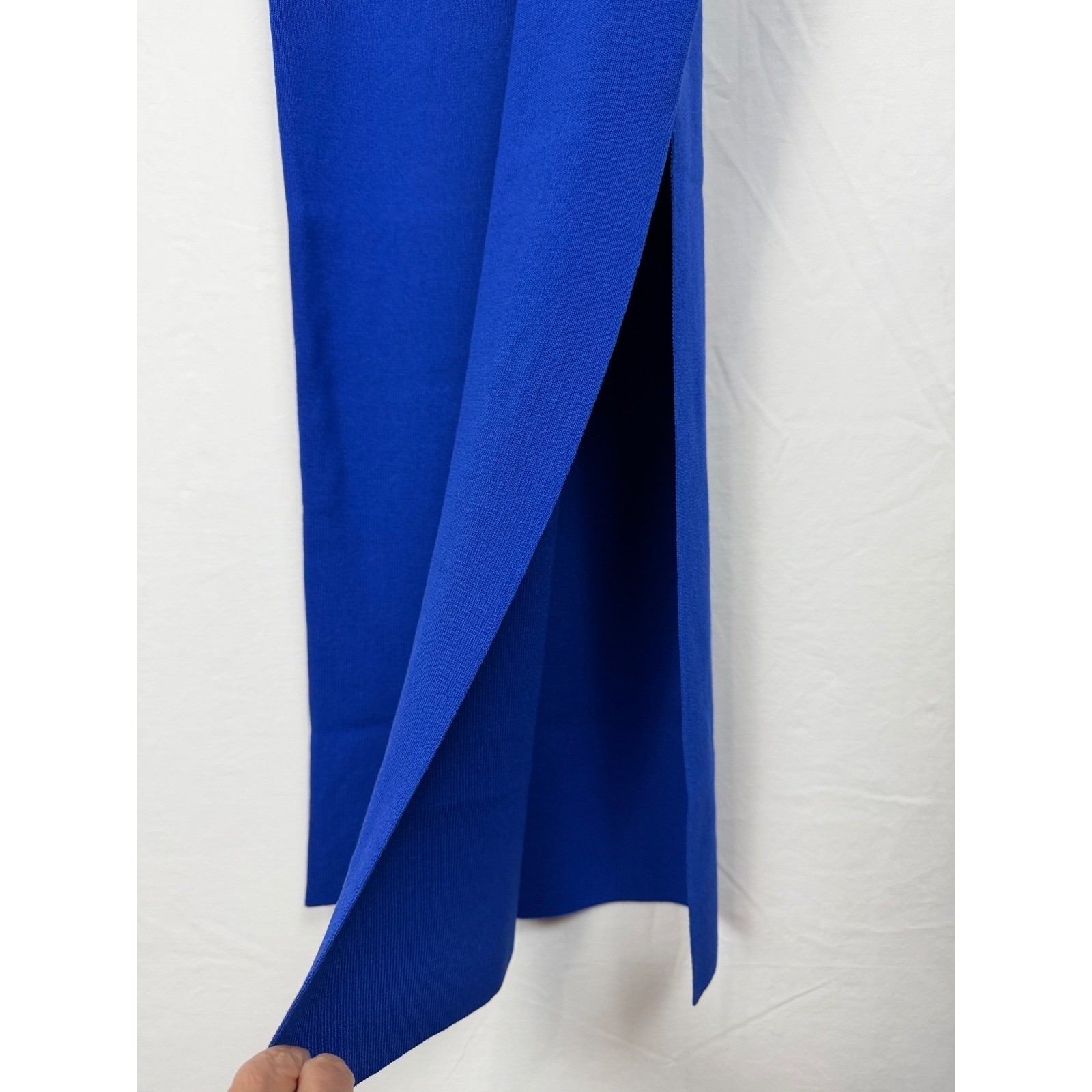 Hera Collection NWT Ribbed Bodycon Midi Women’s D Size S Royal Blue Side Slit