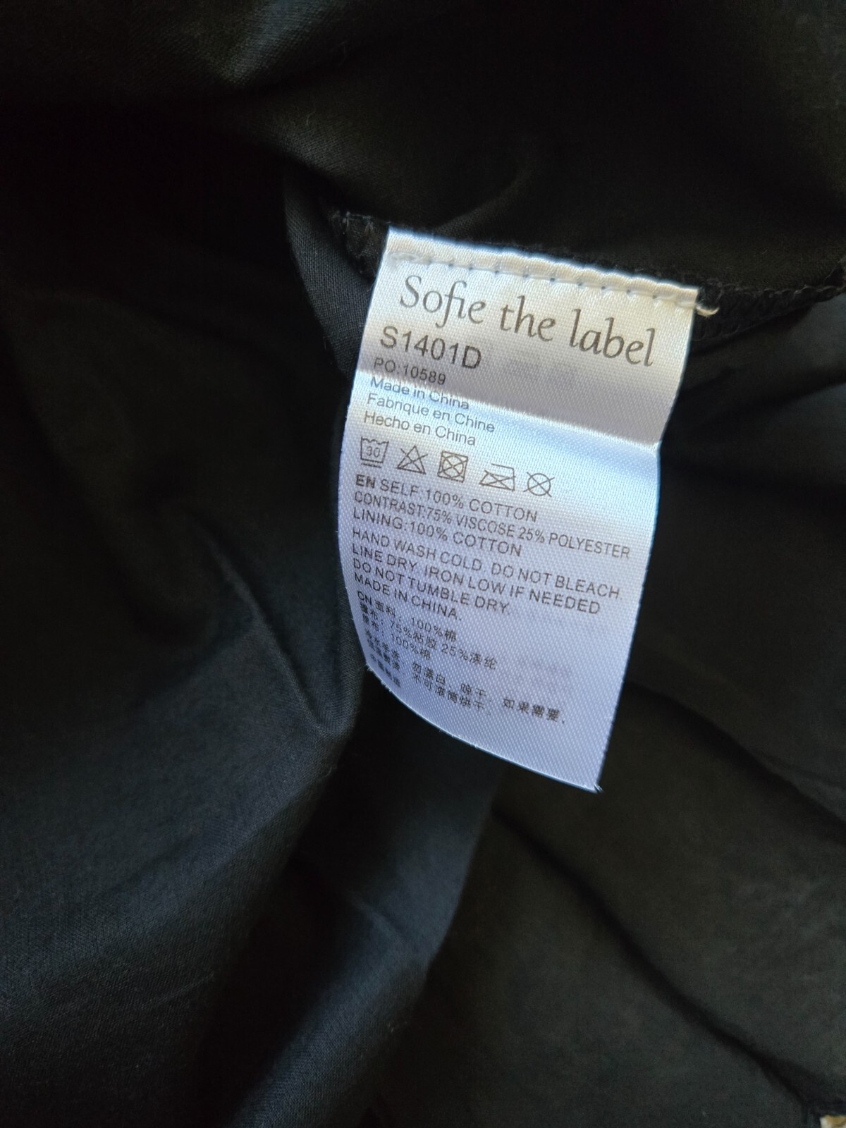 Sofie the Label black ruffle mini dress puff sleeve womens S