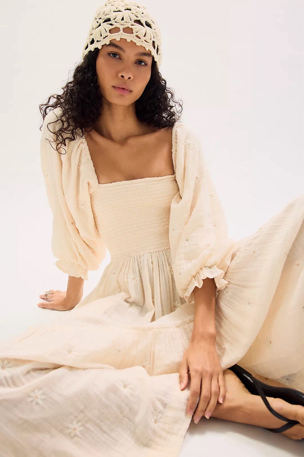 Free People Dahlia Embroidered Maxi Dress Medium NWT