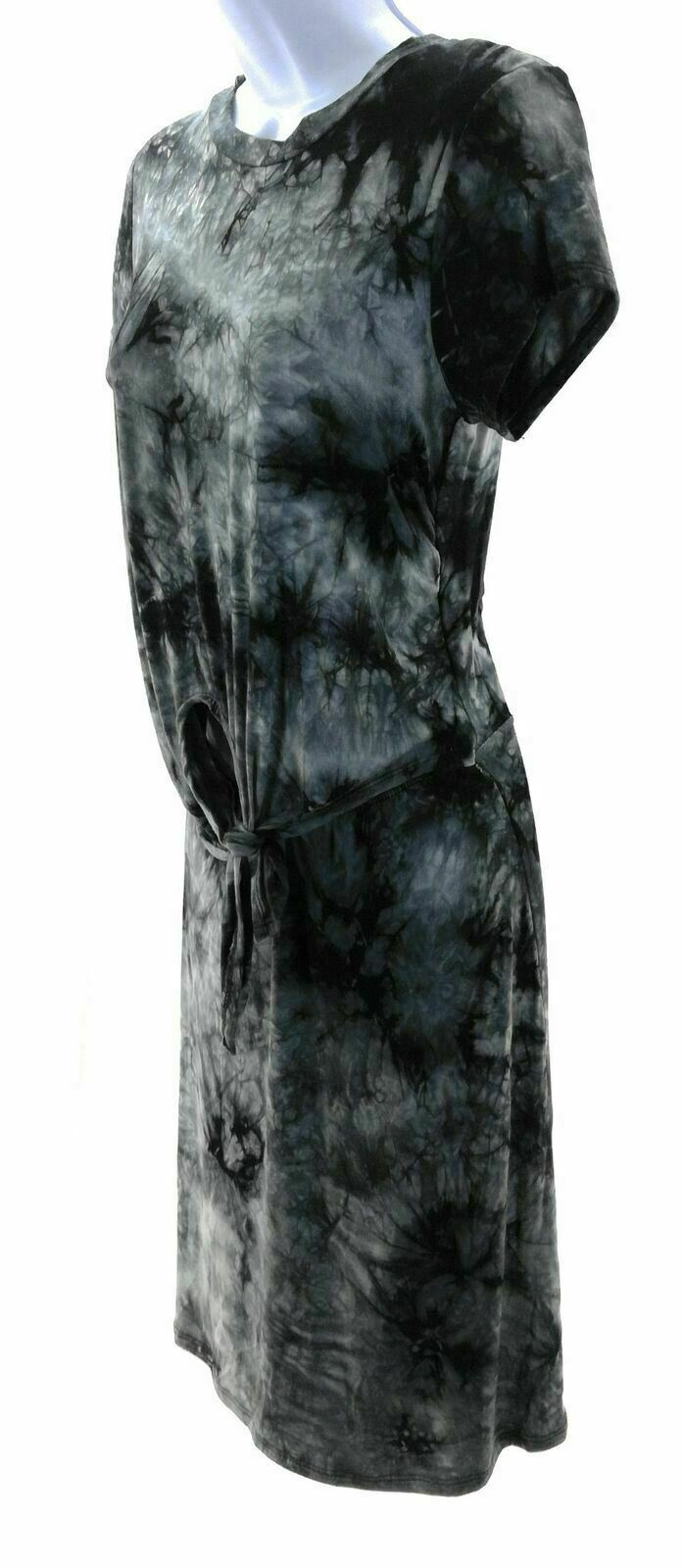 Heart Hips Juniors Black and Gray Tie Dye Short Sleeve Dress Size Small