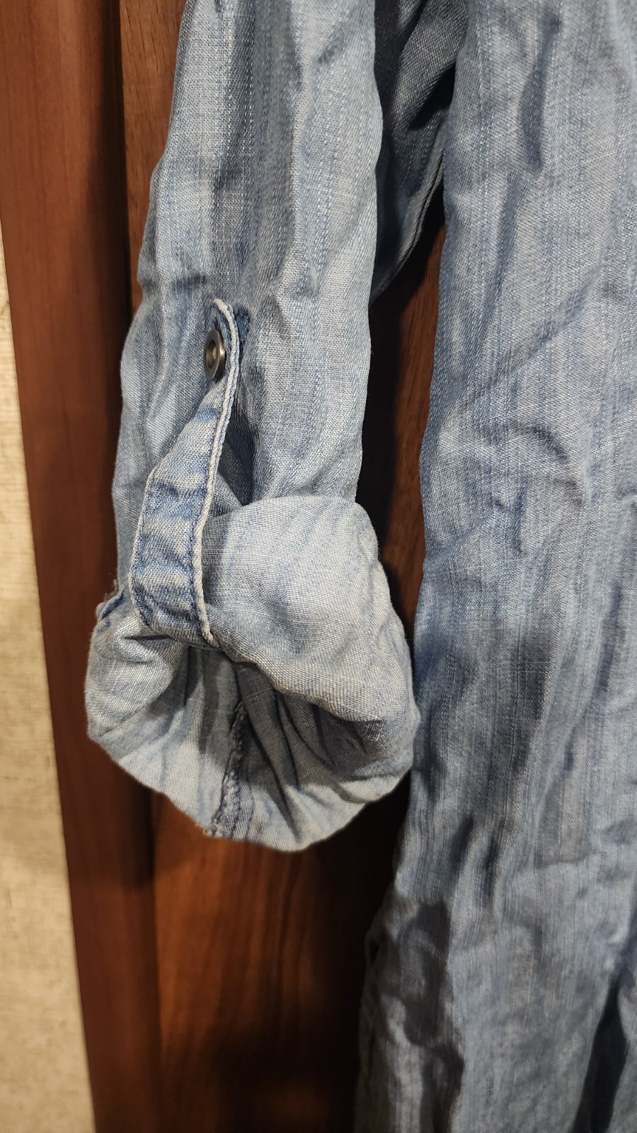 Philosophy 100% Tencel Lyocell Chambray Blue Denim Shirt Dress Tunic Sm Pockets