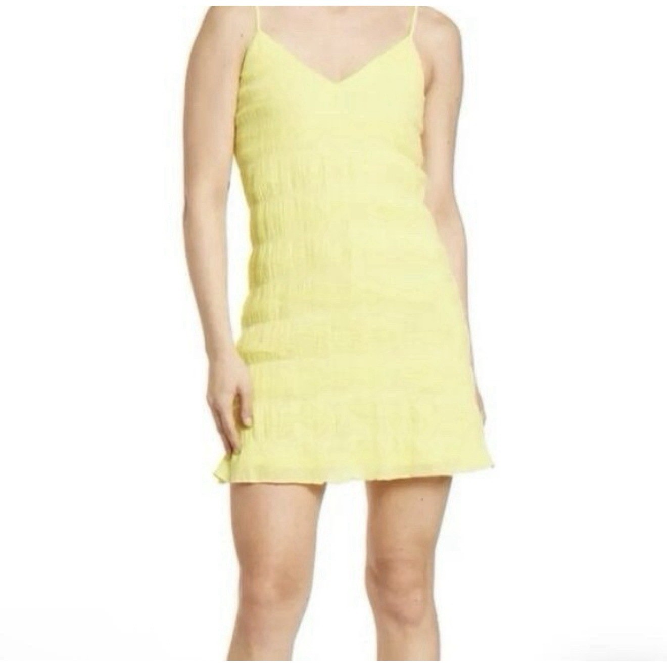 NEW Nordstrom Womens Sz XL Socialite Yellow Gauzy Holiday Dress MSRP $72