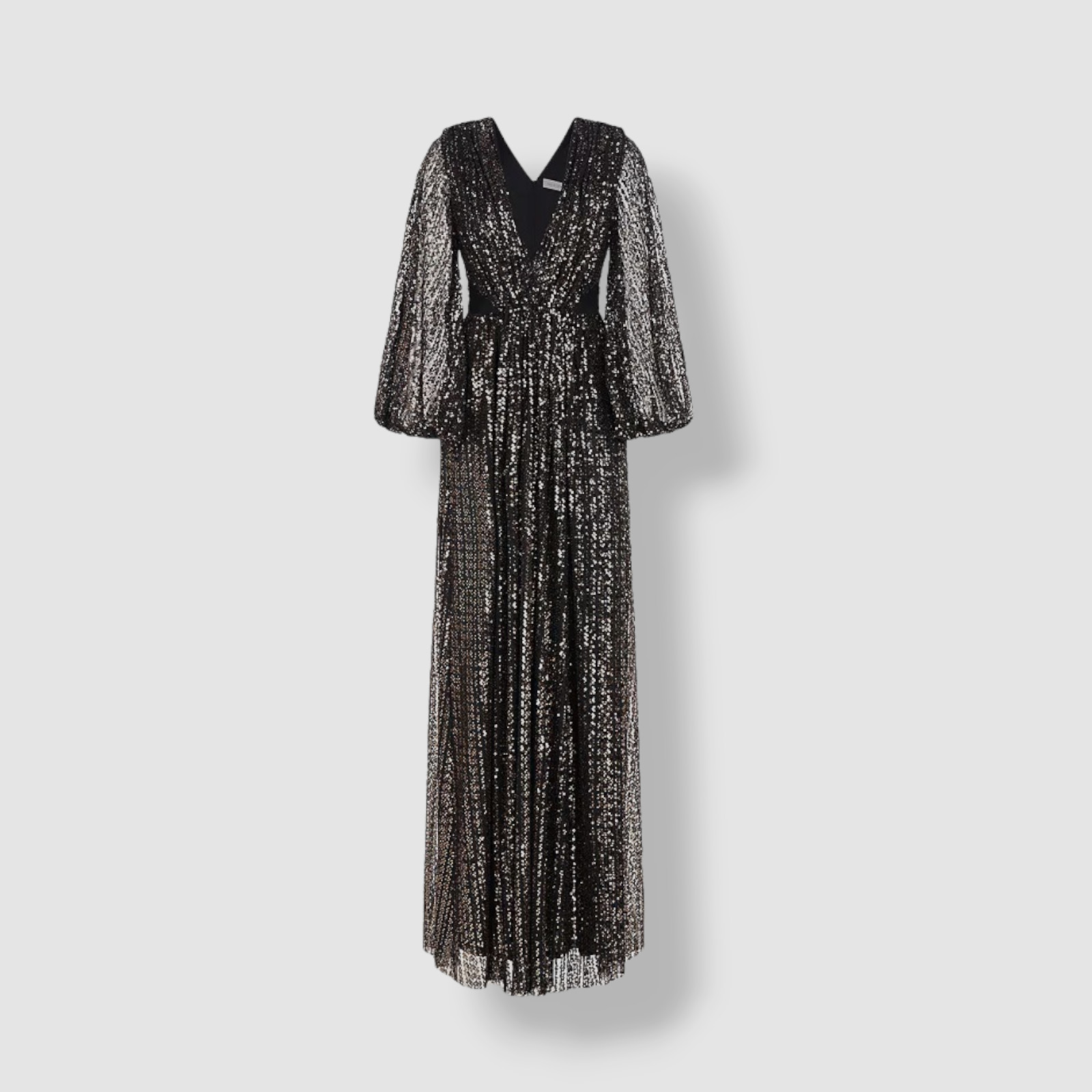 U20661 with tags 697 Halston Womens Black Madelyn Sequin Side Cutout Gow G1N