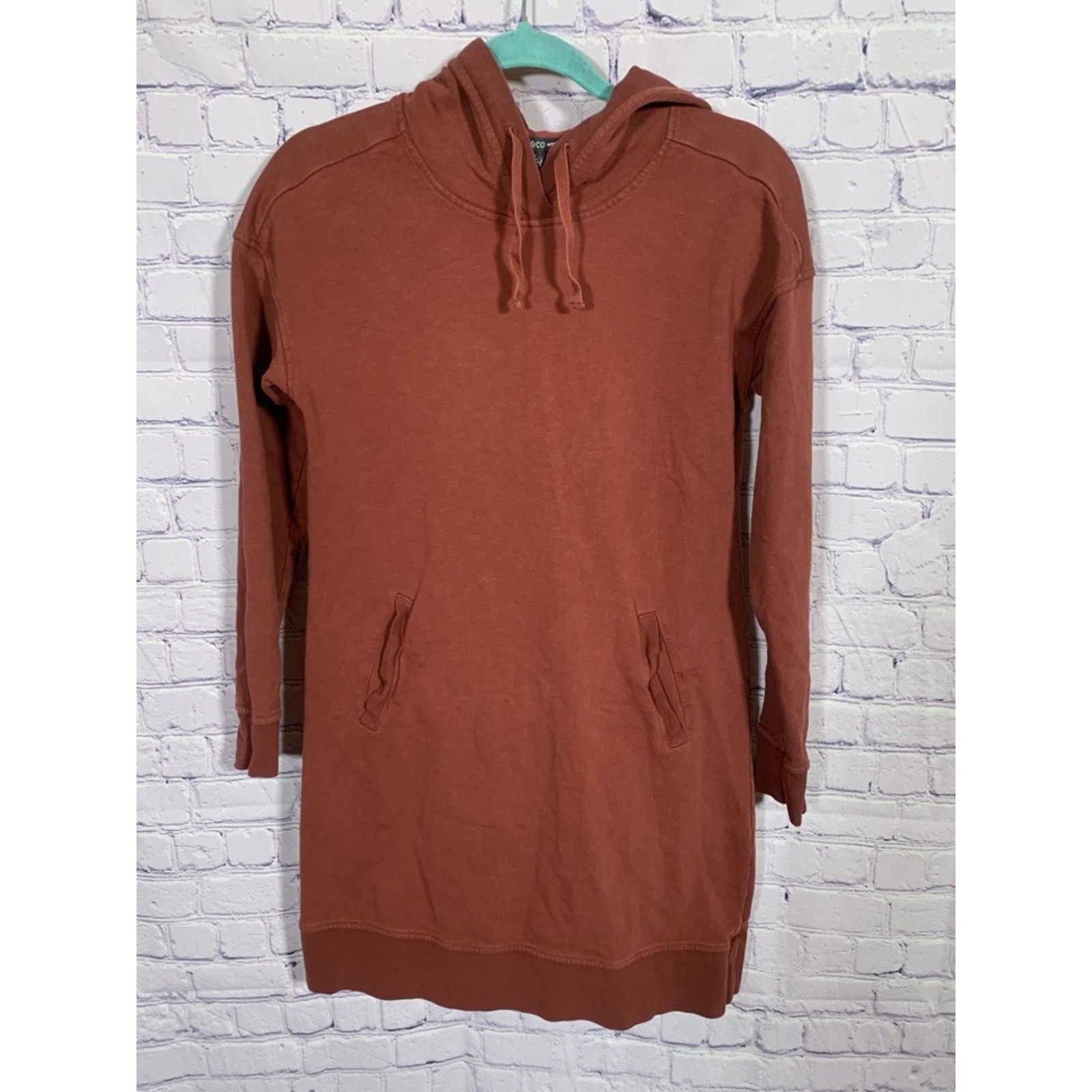 Toad & Co Womens Follow Through Hooded Dress in Manzanita Sz S Organic Casual