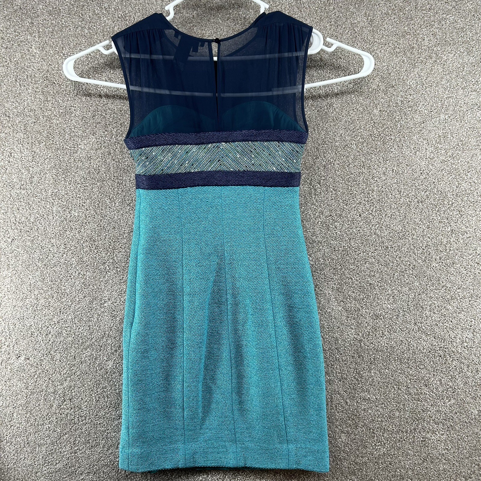 Ectetera Women’s Dress Size 2 Blue Semi Sheer Pullover