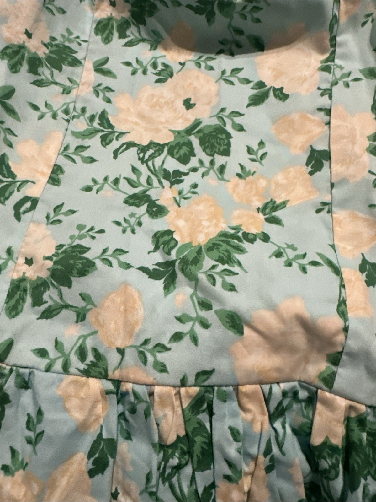 blueberi boulevard Lined Sleeveless dress Medium Floral Light Blue Green
