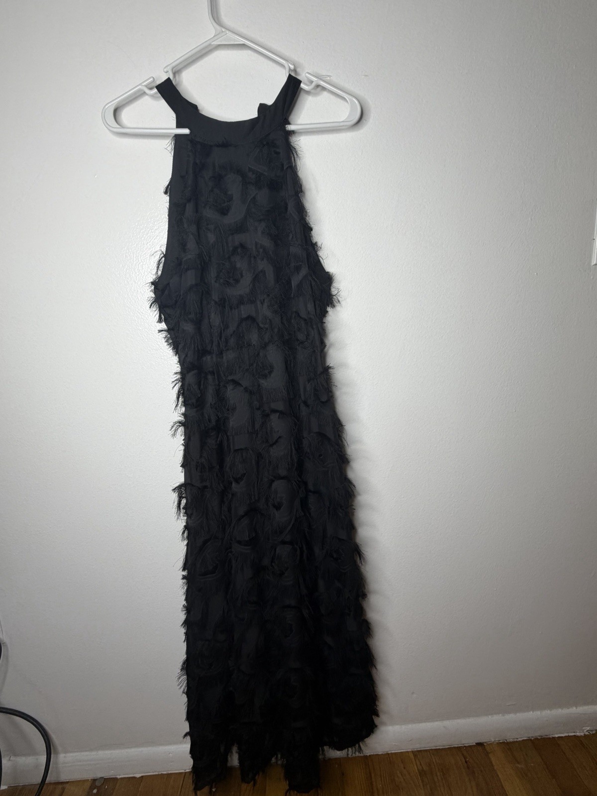 Dazy Black Fringe Textured Maxi Dress Women’s XL Sleeveless Evening Part Dress