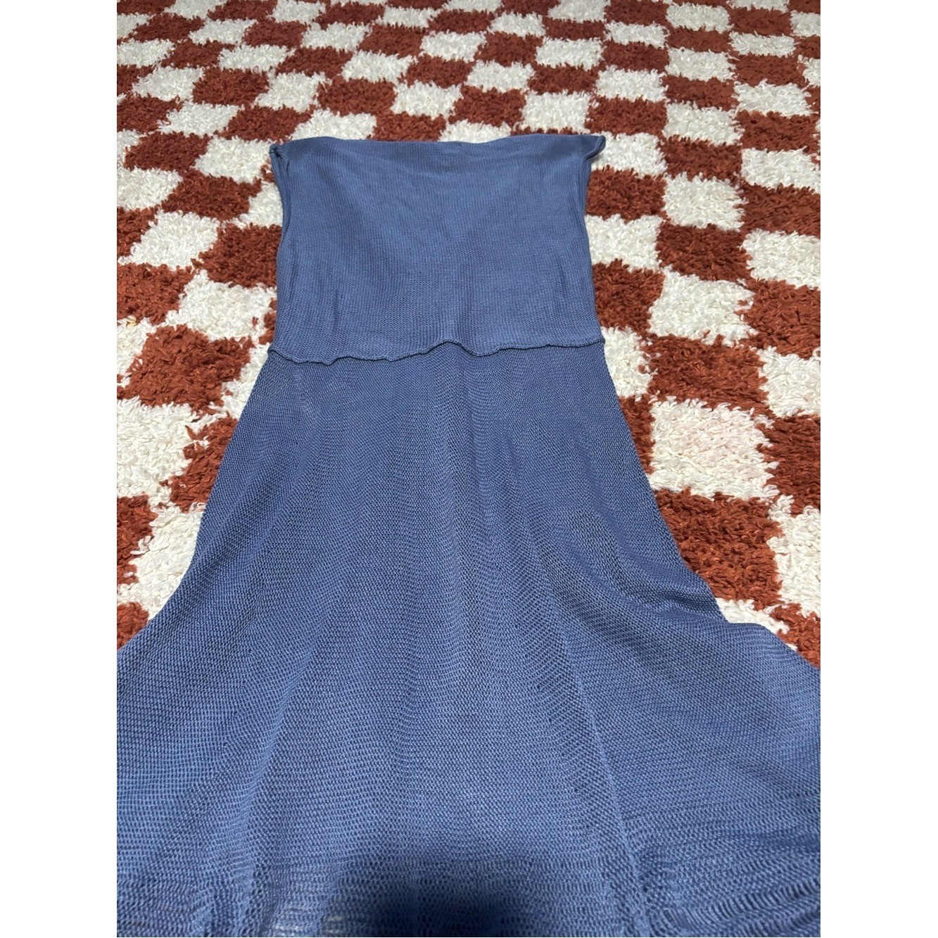 Peruvian Connection Blue Knit Midi Dress
