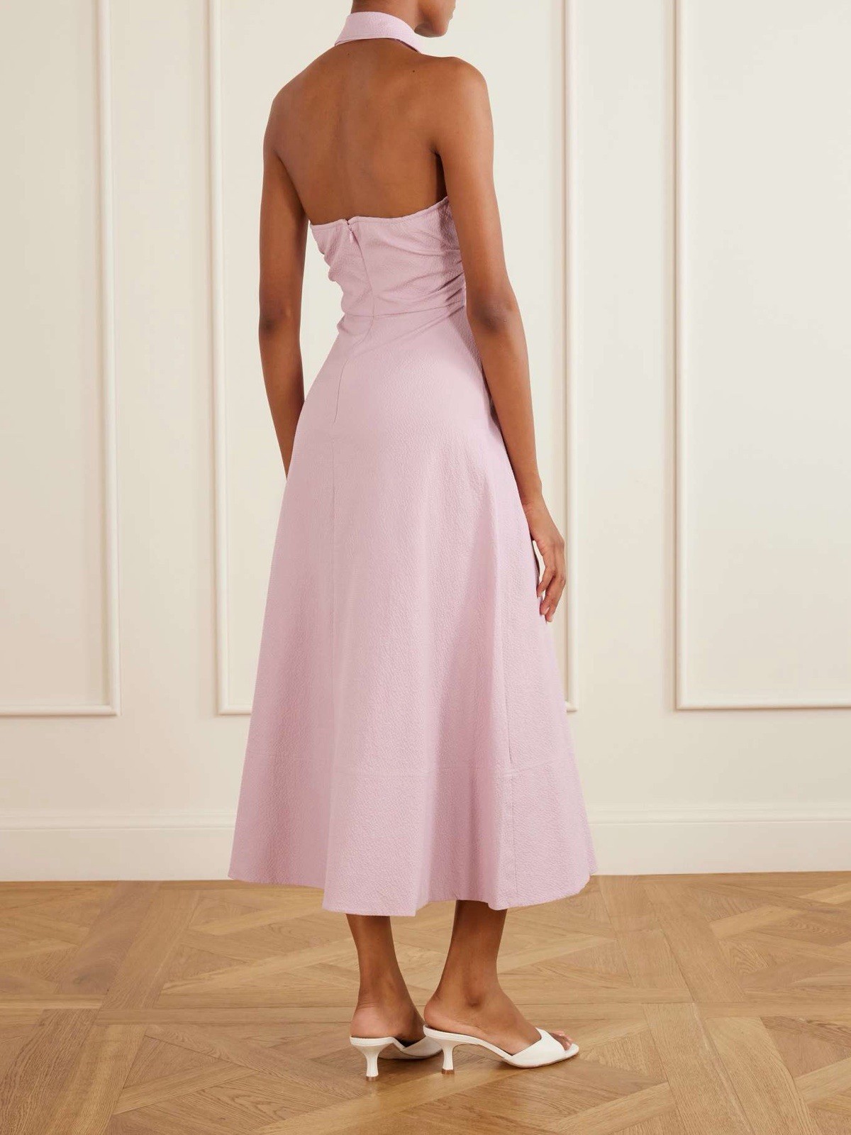 veronica beard Midi Dress Mackey Seersucker Halter $ 548 Size 2