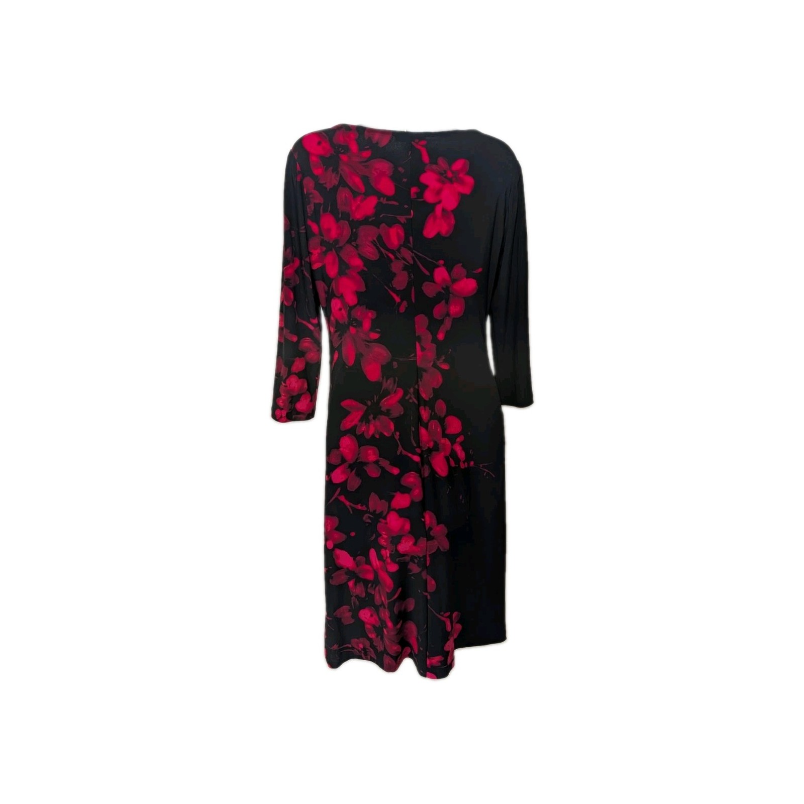 Chaps Dark Floral Sheath Long Sleeve Dress Womens M Professional Classic #drs21