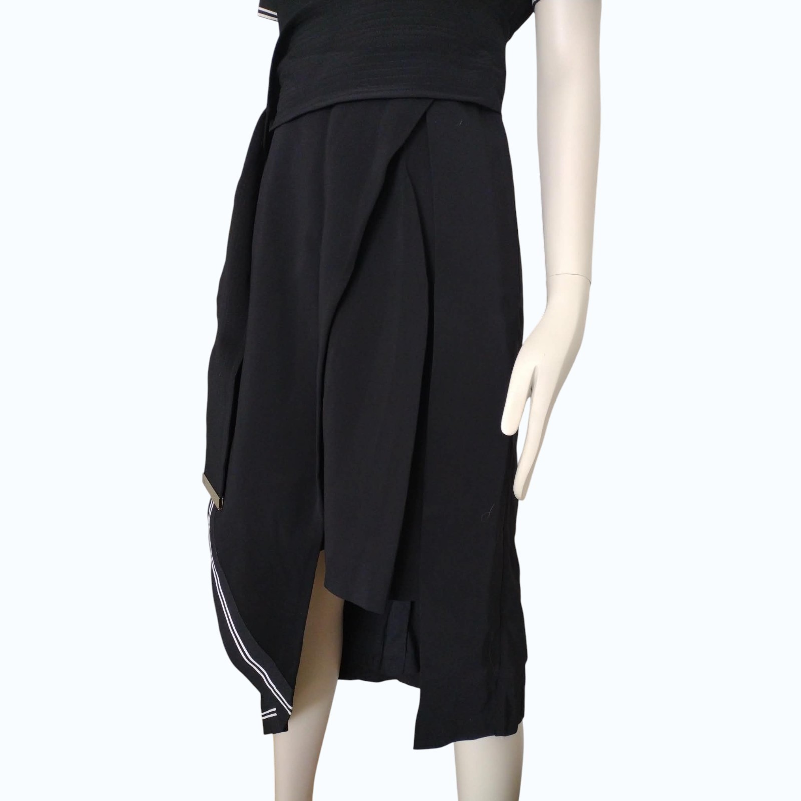 Preen by Thornton Bregazzi Resort 2016 Asymmetric Black Midi Dress RARE Luxury