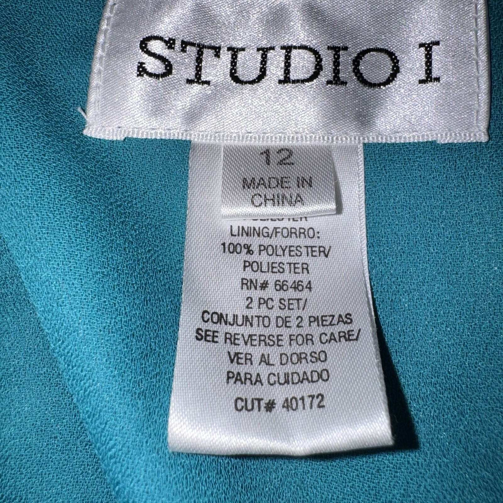 Studio I 2 Pc Dress Jacket Set Size 12 Teal Paisley Maxi Dress Formal
