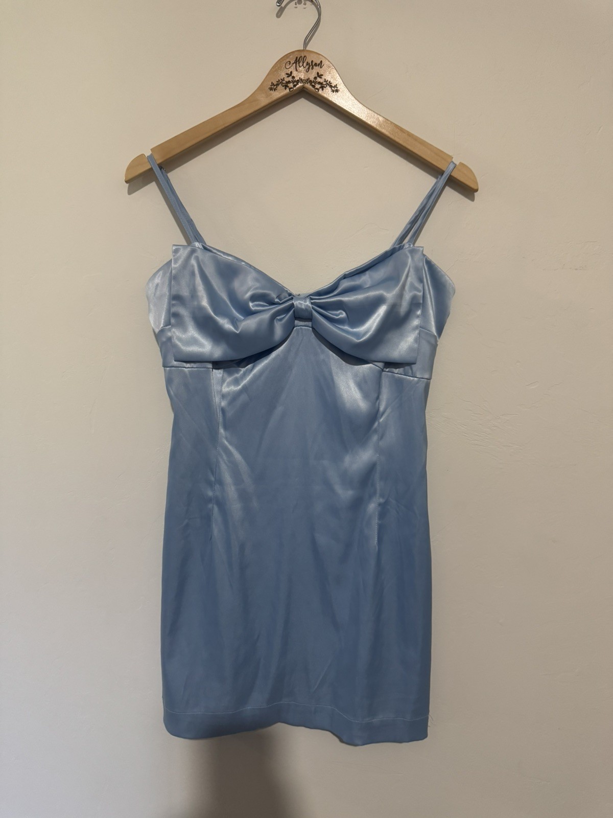 ALTAR’D STATE Sleeveless Light Blue Satin Mini Slip Dress Sweetheart Neck XL