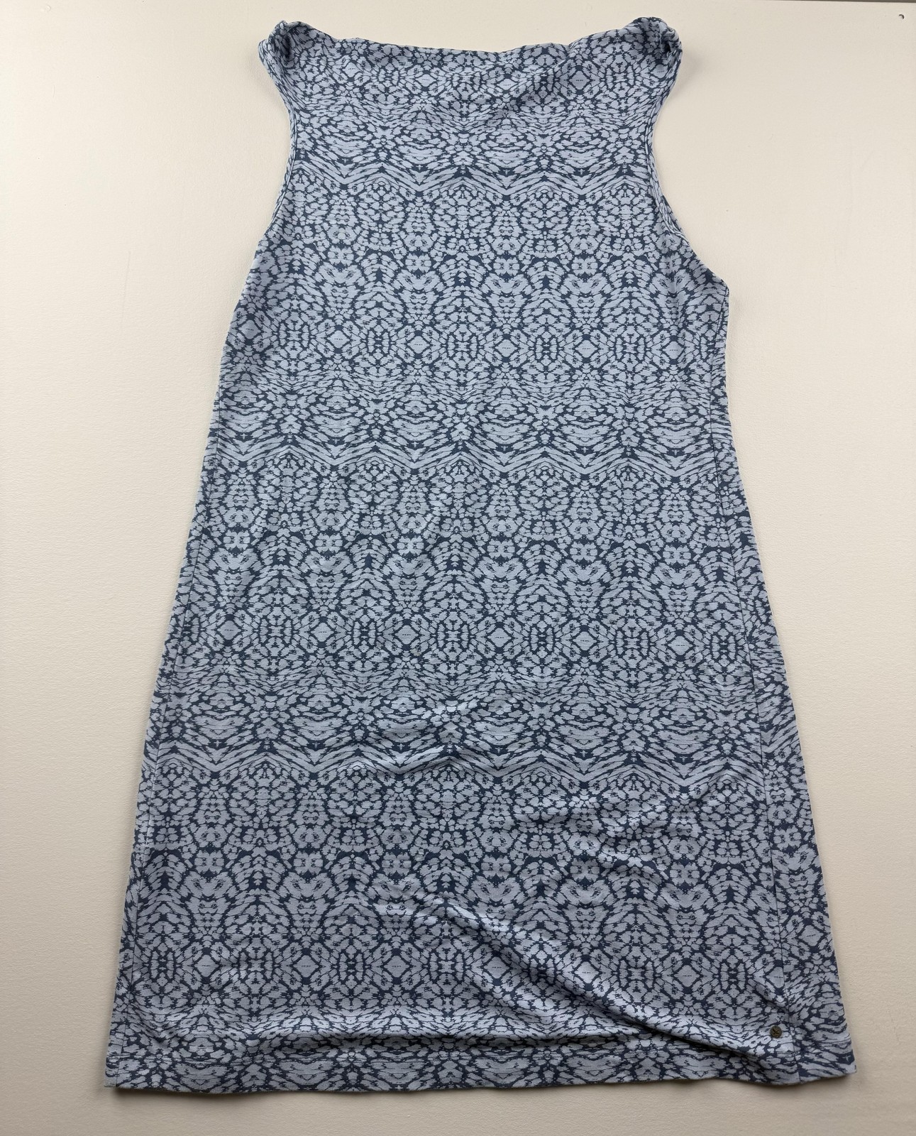 Eddie Bauer Dress Womens XL Blue Geometric Sleeveless Tank Knit Knee Length