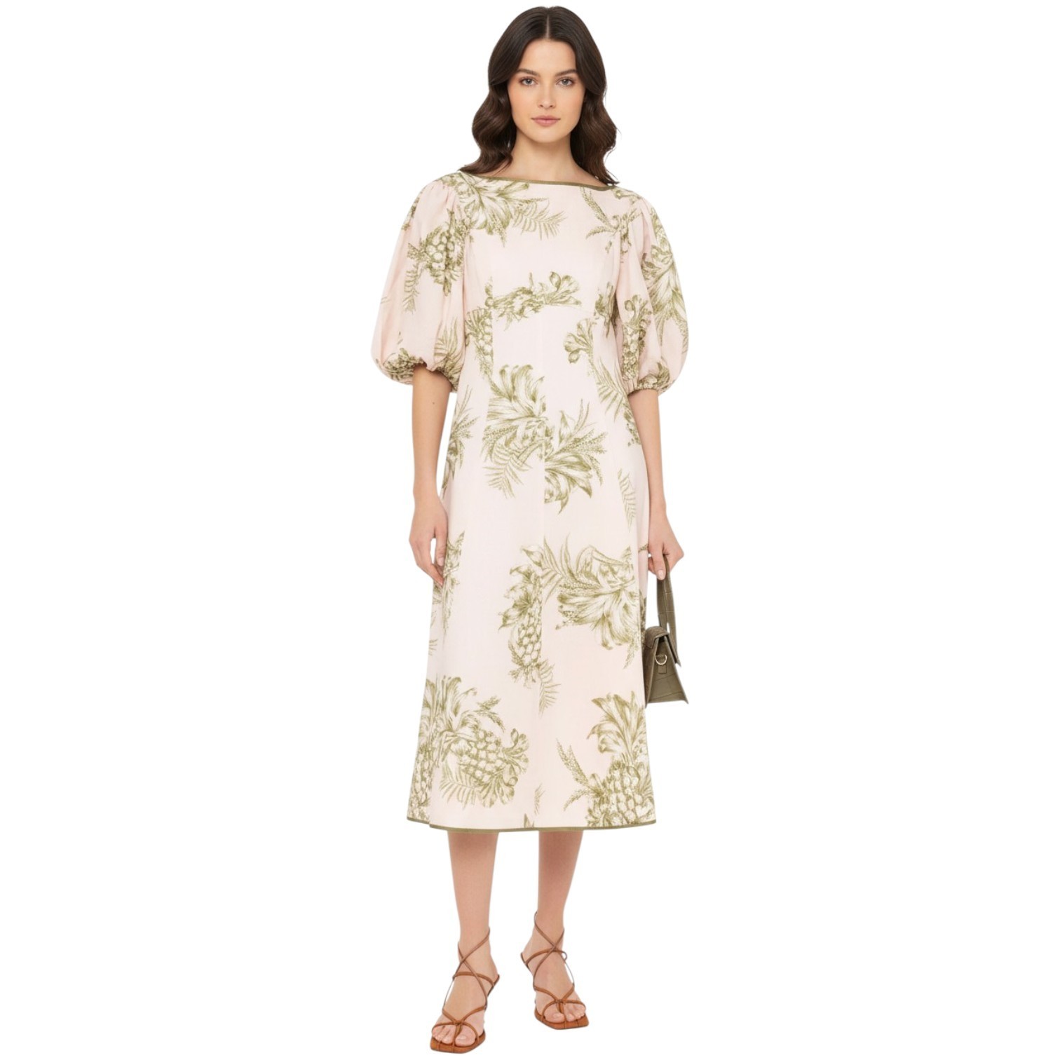 Zimmermann Empire Dress Size 1 (10 AU/UK (US 6)) Linen Mini Puff Sleeve Pink