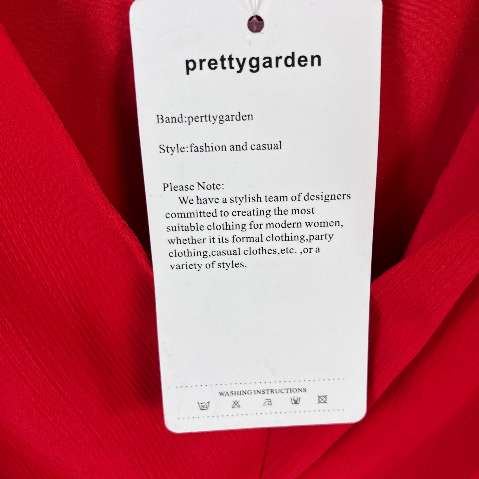 Prettygarden Women’s Midriff Cutoff Mini Dress Size M Red Smocked Waist NWT
