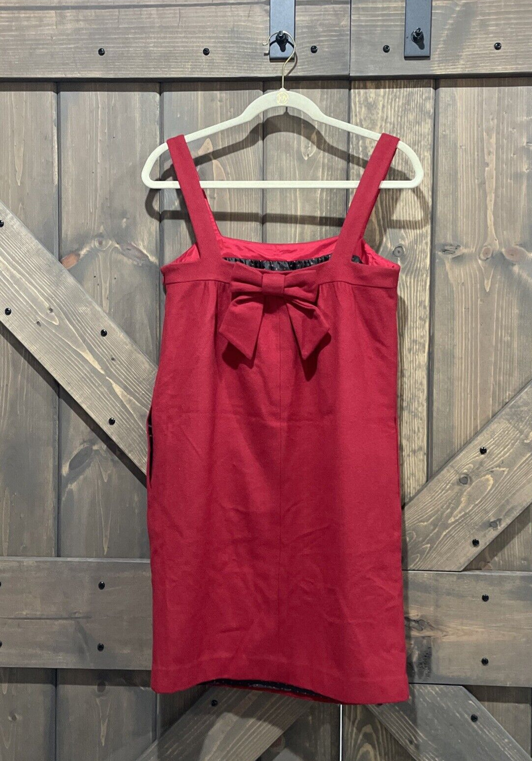J. Crew Red Wool Cashmere Blend Soft Sleeveless Dress Side Pockets Women Size 4