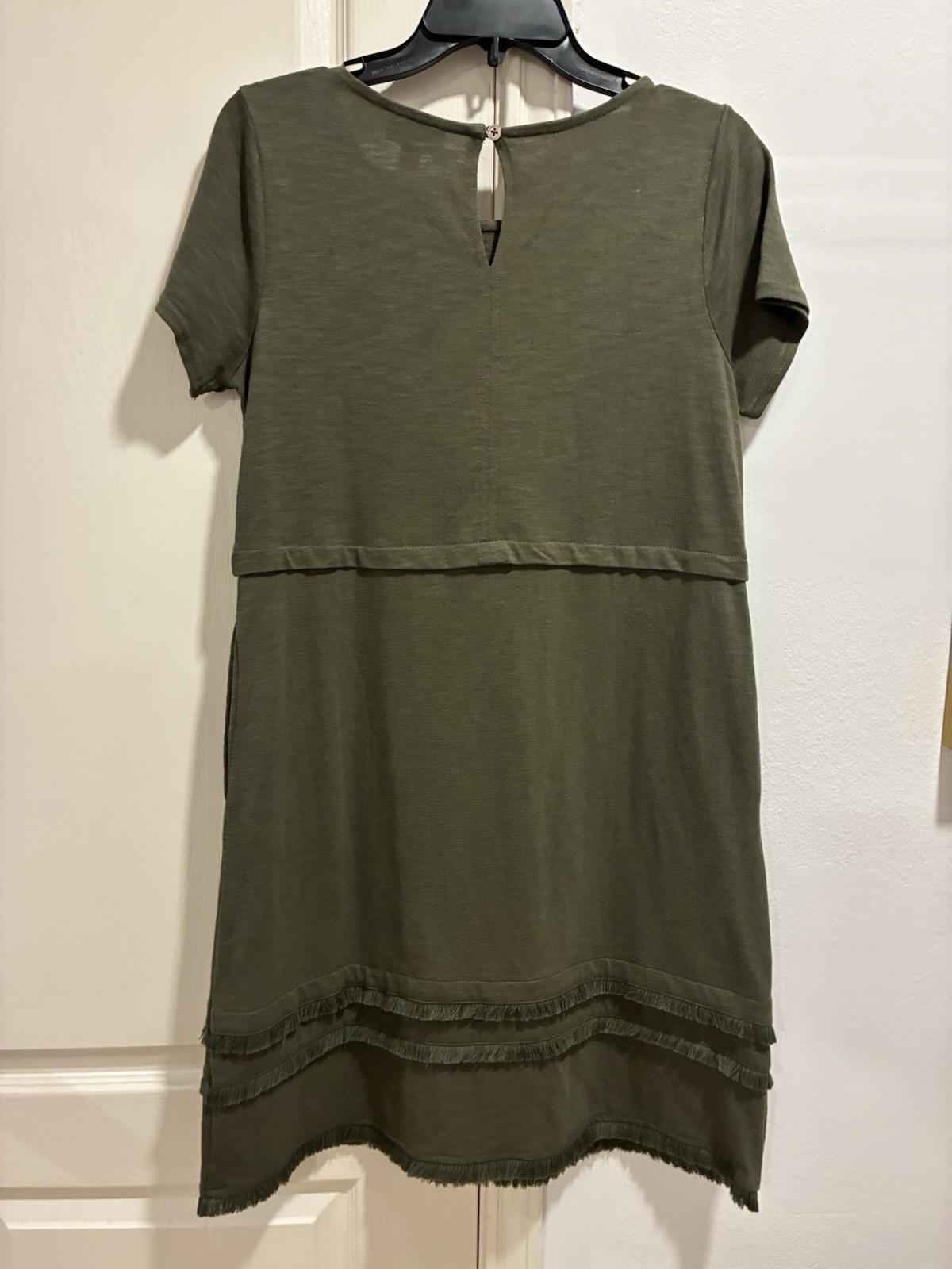 J.Jill Green Solid Knit T-Shirt Dress Knee Round Neck Short Sleeve Petite S