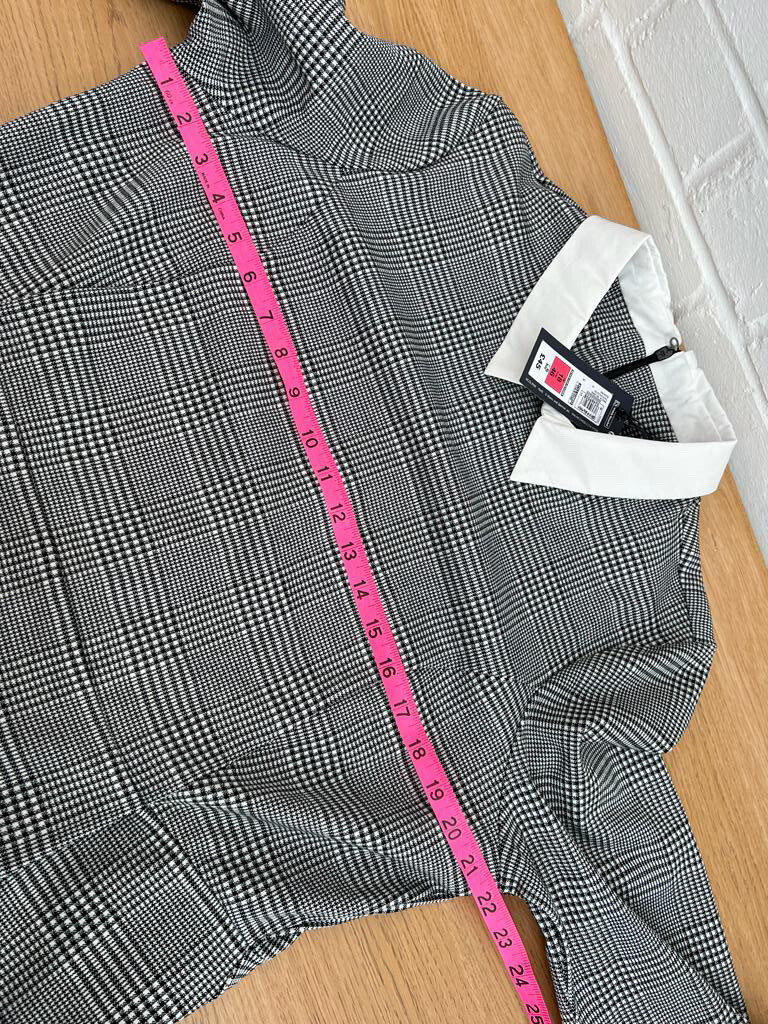 M&S Collection Dress Checked Black White Contrast Collar Size 18 EUR 46 RRP £45