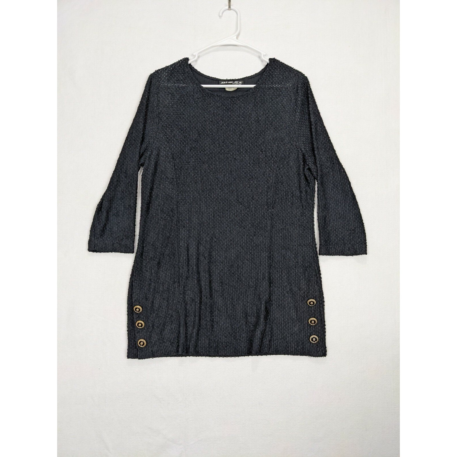 Sharade Of California Womens Shirt Dress Size 10 Acetate Blend Black