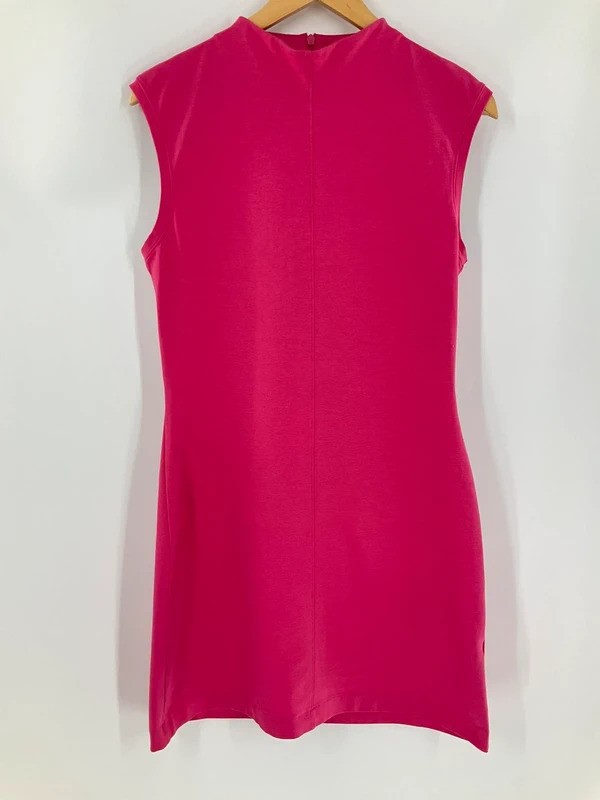 Cos fuchsia pink slim fit stretchy mock neck mini dress women’s size M vgc #V3