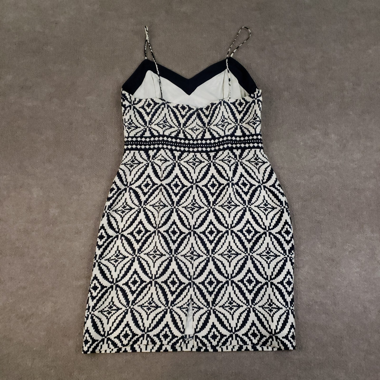 Milly Dress Womens Size 10 Black White 100% Silk Lightweight Straps Lined