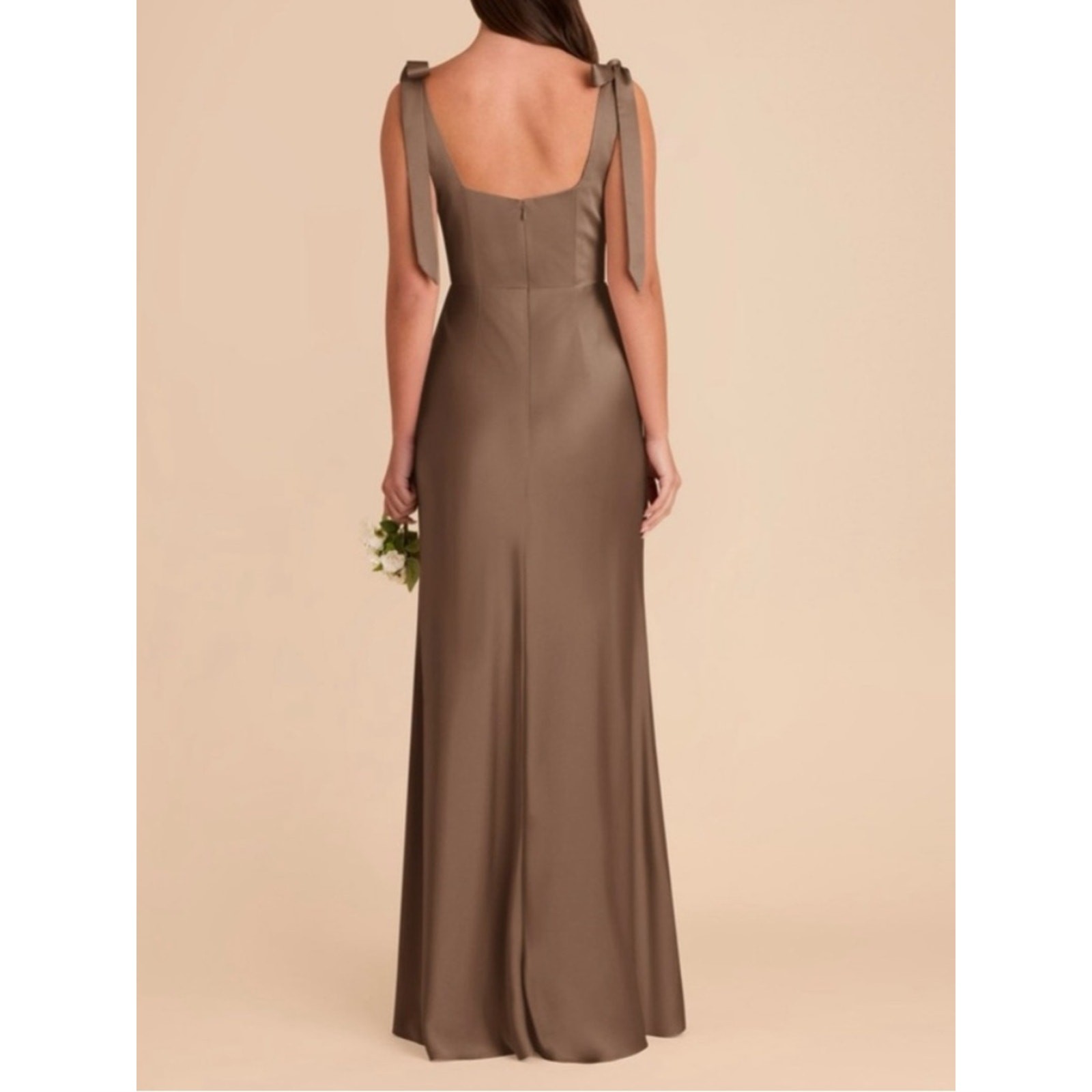 Birdy Grey Alex Dress Matte Satin Mocha Brown Large NWT