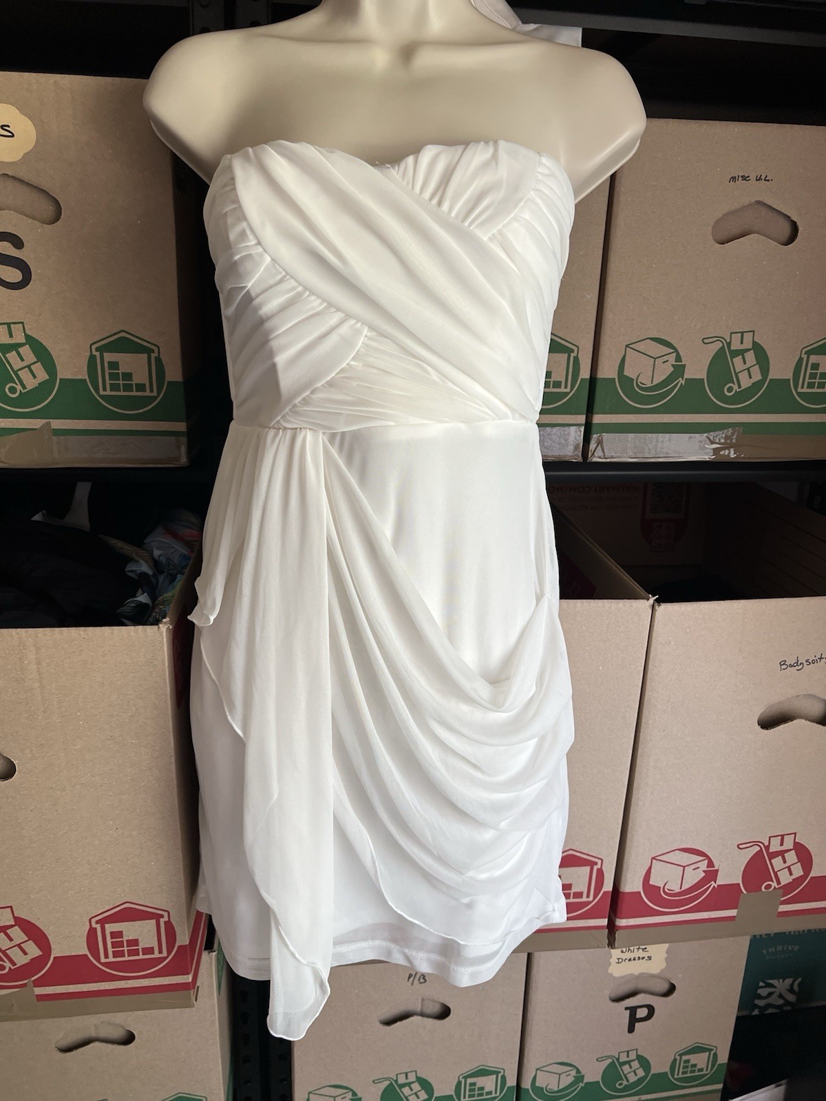 Mod Modele Womens Strapless Ruched Lined Short Dress. Size 3