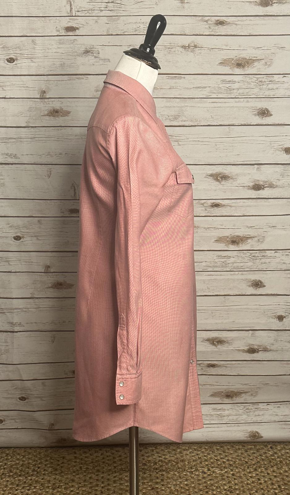 theory red Western-style cotton pearl snap button-up shirt dress Size 2