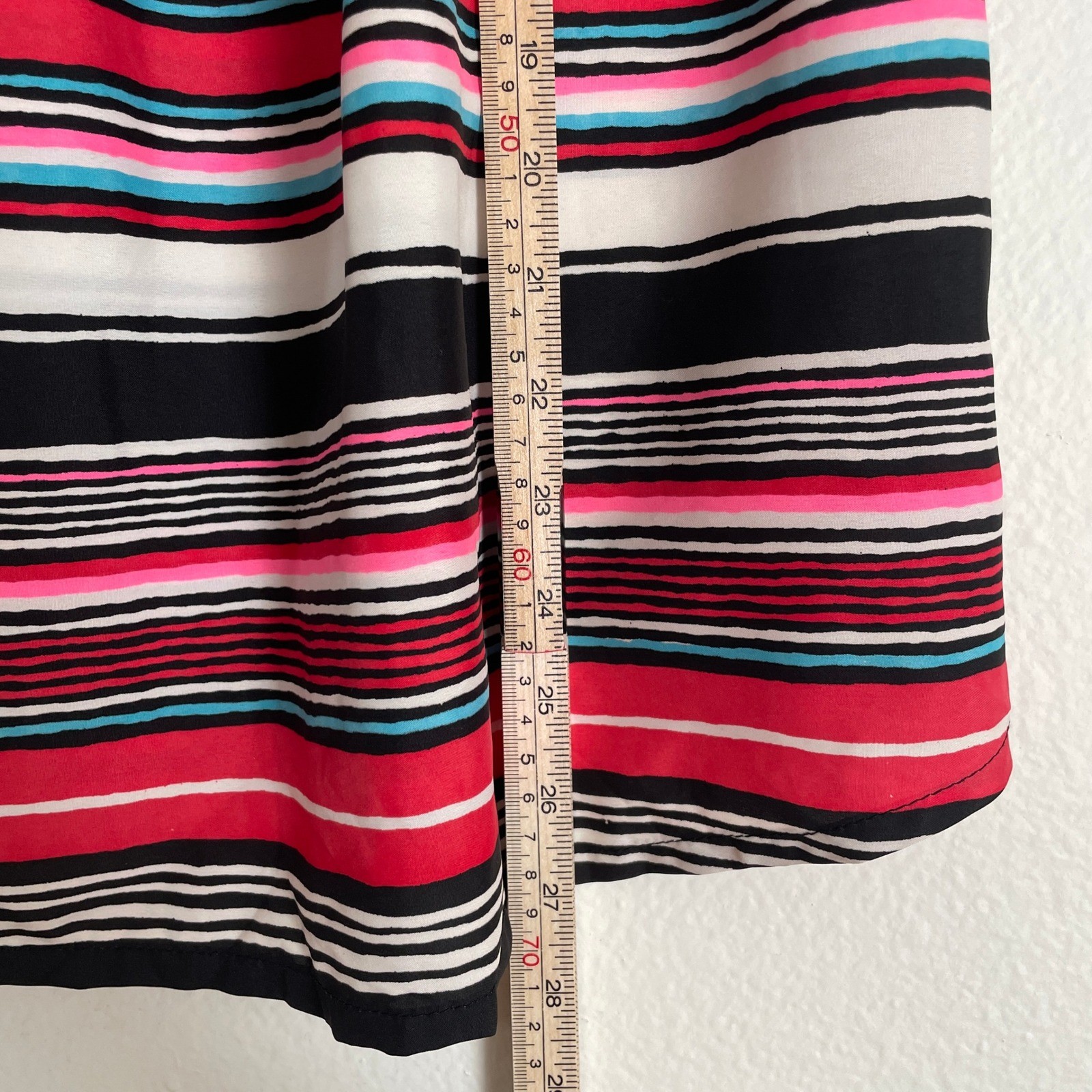 Roxy Strapless Striped Mini Sun Dress Black Pink Multi Festival Y2K Boho Wmns M