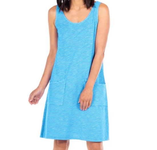 Fresh Produce xxl blue fin $75 pinstripe drape cotton jersey dress nwt new