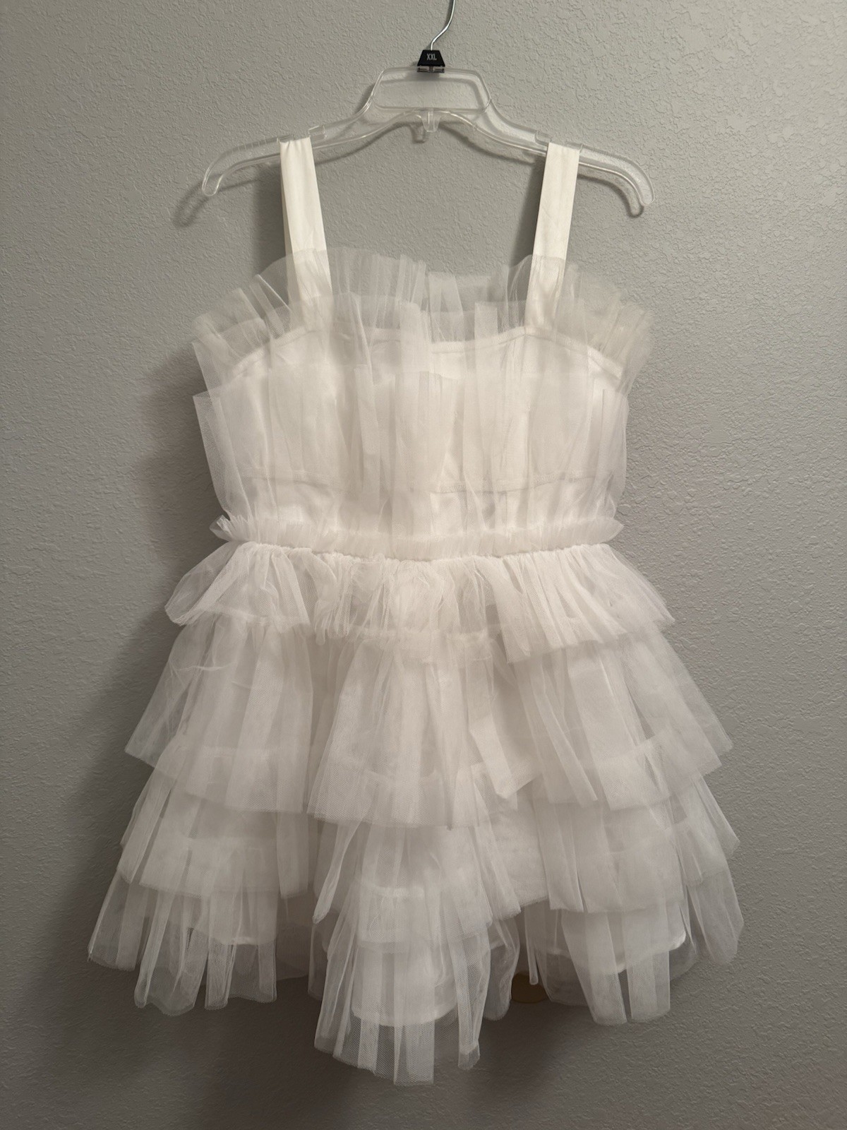 NEW Storia Filled With Romance Tulle Mini Dress Size Medium White Bridal NWT