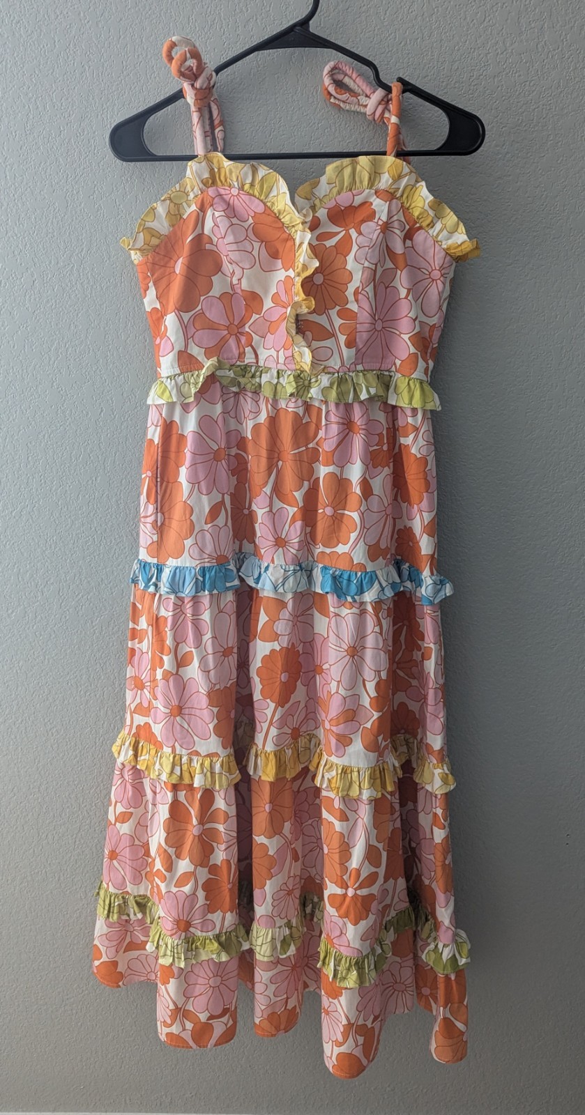 Celia B In Bloom Dalia Dress Women’s Size Small Pink Floral Ruffled Midi Dress