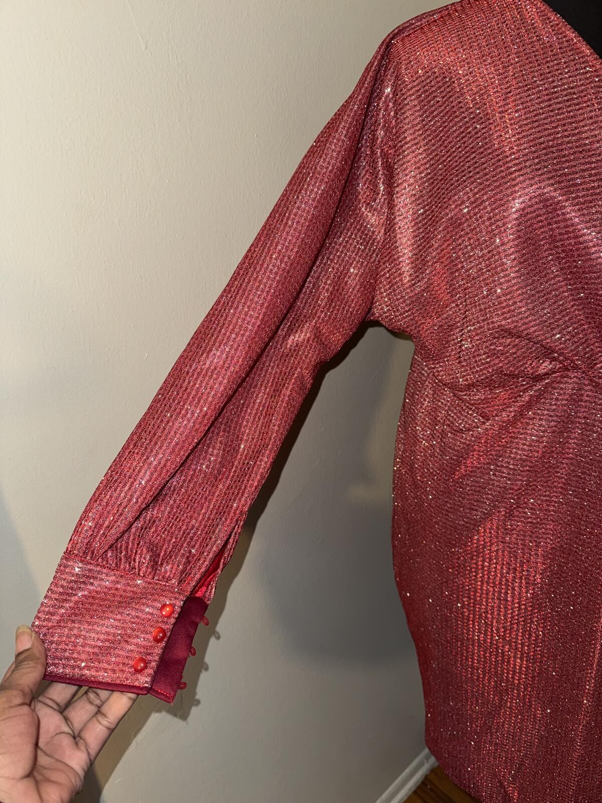BloomChic Red Metallic Shimmer Mini Dress Size 16