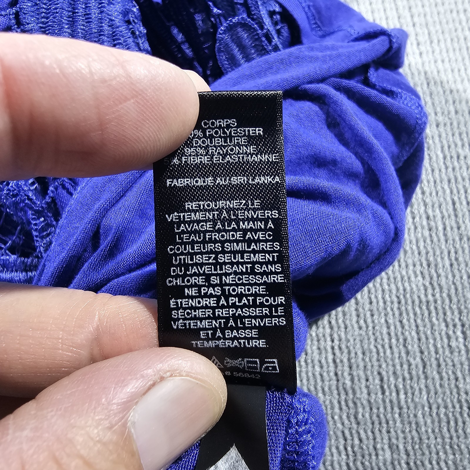 EXPRESS Crochet Trapeze V-Neck Mini Dress Indigo Purple / Blue Party 2016 Large