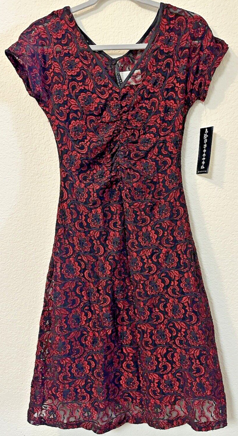 Vintage Connected Apparel Sheer Lace Shift Dress Size 10 Petite Whimsigoth Vamp