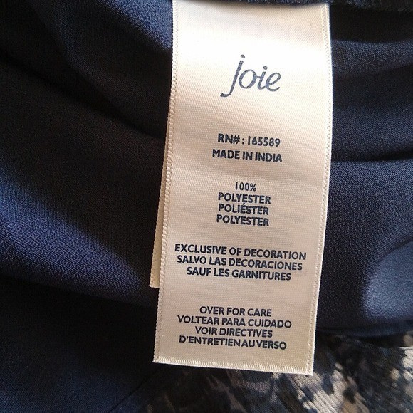 Joie Batlic Navy Blue Floral Chiffon Smocked High Neck Sleeveless Shift Dress