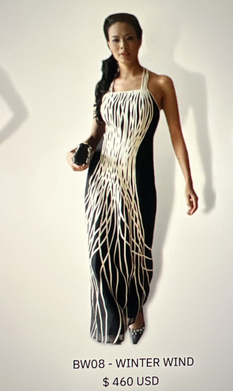 Chula Fashion Silk Maxi Dress Gown Winter Wind Originally $460 Size 6/8 NEW