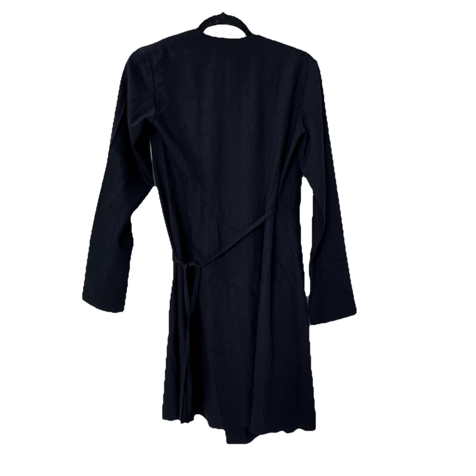 A/X Armani Exchange Black Wool Blend Wrap Dress SZ 2 Old Money Preppy Office